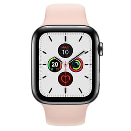 Apple Watch (Series 4) 2018 GPS + Cellular 44 mm - Acier inoxydable Gris sidéral - Sport Rose