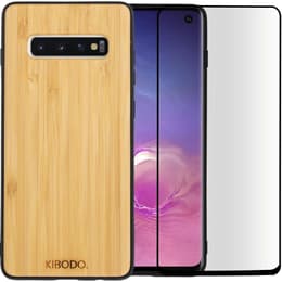 Coque Galaxy S10 et écran de protection - Bois - Marron