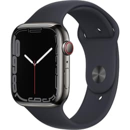 Apple Watch (Series 7) 2021 GPS + Cellular 41 mm - Acier inoxydable Noir - Bracelet sport Noir