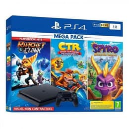 PlayStation 4 Slim 1000Go - Jet black + Crash Team Racing + Spyro Reignited Trilogy + Ratchet & Clank