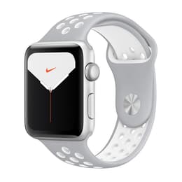 Apple Watch (Series 5) 2019 GPS 40 mm - Aluminium Argent - Bracelet sport Nike Gris/Blanc