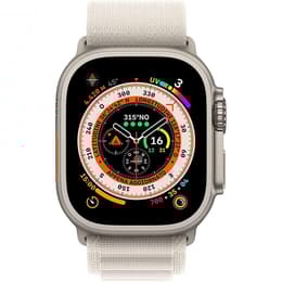 Apple Watch Ultra (2022) GPS + Cellular 49 mm - Titane Titane naturel - Boucle Alpine Blanc