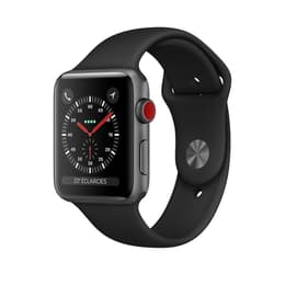 Apple Watch (Series 3) 2017 GPS + Cellular 42 mm - Aluminium Gris sidéral - Bracelet sport Noir