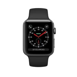 Apple Watch (Series 3) 2017 GPS + Cellular 42 mm - Aluminium Gris sidéral - Bracelet sport Noir