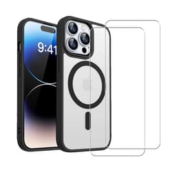 Coque iPhone 14 Pro et 2 écrans de protection - TPU - Transparent