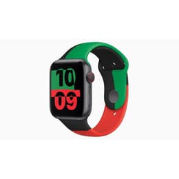 Apple Watch (Series 6) 2020 GPS 40 mm - Aluminium Noir - Bracelet sport Noir/Rouge