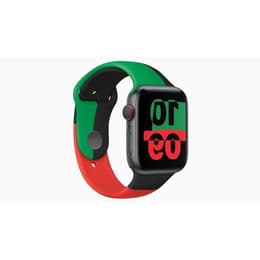 Apple Watch (Series 6) 2020 GPS 40 mm - Aluminium Noir - Bracelet sport Noir/Rouge