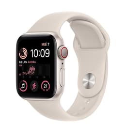 Apple Watch (Series SE) 2022 GPS + Cellular 40 mm - Aluminium Blanc - Bracelet sport Blanc