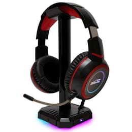 Casque gaming filaire avec micro Amstrad AMS H007 + Support Scepter-Pro - Noir/Rouge
