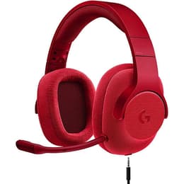 Casque réducteur de bruit gaming filaire avec micro Logitech G433 - Rouge