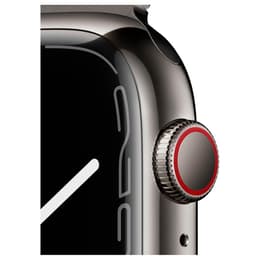 Apple Watch Series 7 (2021) GPS + Cellular 45 mm - Acier inoxydable Argent - Bracelet milanais Gris