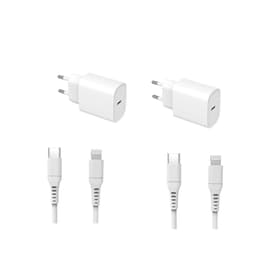 Câble et Prise Murale (USB-C + Lightning) 20W - WTK