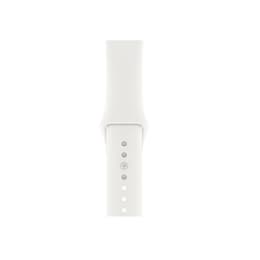 Apple Watch Series 9 (2023) GPS + Cellular 45 mm - Acier inoxydable Argent - Bracelet sport Blanc