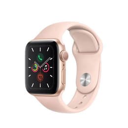 Apple Watch (Series 5) 2019 GPS + Cellular 44 mm - Acier inoxydable Or - Bracelet sport Rose des sables