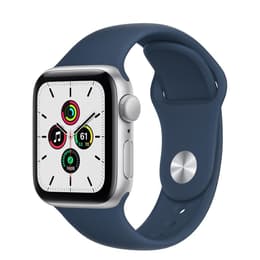 Apple Watch Series 6 (2020) GPS + Cellular 40 mm - Acier inoxydable Argent - Bracelet sport Bleu