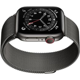 Apple Watch (Serie 6) 2020 GPS + Cellular 44 mm - Acier inoxydable Graphite - Milanais Gris