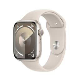 Apple Watch (Series 9) 2023 GPS 45 mm - Aluminium Lumière stellaire - Bracelet sport Lumière stellaire