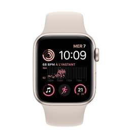 Apple Watch (Series SE) 2022 GPS 40 mm - Aluminium Lumière stellaire - Bracelet sport Blanc