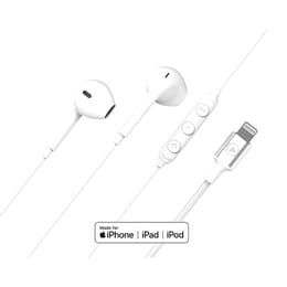 Ecouteurs Bluetooth Réducteur de bruit - Ecouteurs Renforcés Lightning Télécommande/Micro Bouton Blanc + Garantie à vie Force Play
