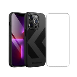 Coque Back Market iPhone 13 Pro Max et écran de protection - Plastique recyclé - Noir (Chevron)
