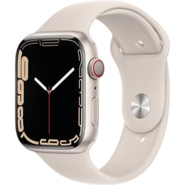 Apple Watch (Series 7) 2021 GPS + Cellular 45 mm - Aluminium Lumière stellaire - Bracelet sport Lumière stellaire