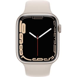 Apple Watch (Series 7) 2021 GPS + Cellular 45 mm - Aluminium Lumière stellaire - Bracelet sport Lumière stellaire