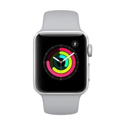 Apple Watch (Series 3) 2017 GPS + Cellular 38 mm - Aluminium Gris sidéral - Sport Argent