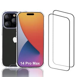 Coque iPhone 14 Pro Max et 2 écrans de protection - Plastique recyclé - Transparent