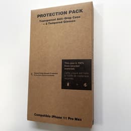 Coque iPhone 11 Pro Max et 2 écrans de protection - Plastique recyclé - Transparent