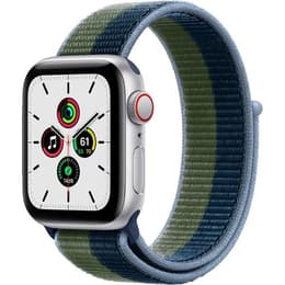 Apple Watch (Series SE) 2020 GPS + Cellular 40 mm - Aluminium Argent - Boucle sport Bleu/Vert