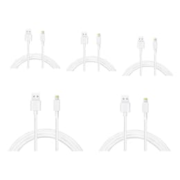 Câbles Usb Lot X5 Câble Lightning vers USB-A - Blanc - 1.20 Mètre (iPhone/iPad/Airpods)
