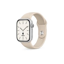 Apple Watch Series 9 (2023) GPS + Cellular 41 mm - Acier inoxydable Argent - Bracelet sport Lumière stellaire