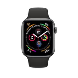 Apple Watch (Series 4) 2018 GPS + Cellular 40 mm - Acier inoxydable Argent - Bracelet sport Noir