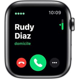 Apple Watch (Series 5) 2019 GPS + Cellular 44 mm - Acier inoxydable Noir - Sport Noir