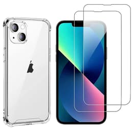 Coque iPhone 14 et 2 écrans de protection - TPU - Transparente