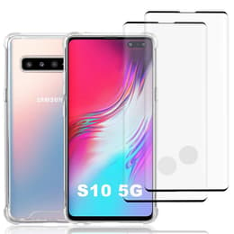 Coque Galaxy S10 5G et 2 écrans de protection - Plastique recyclé - Transparent