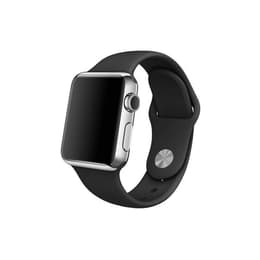 Apple Watch (Series 4) 2018 GPS + Cellular 40 mm - Aluminium Argent - Bracelet sport Noir