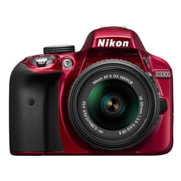 Reflex D3300 - Rouge + Nikon AF-S DX Nikkor 18-55mm f/3.5-5.6 G VR f/3.5-5.6
