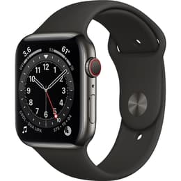 Apple Watch (Series 6) 2020 GPS 40 mm - Acier inoxydable Gris - Bracelet sport Noir