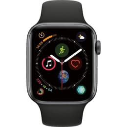 Apple Watch (Series 4) 2018 GPS + Cellular 44 mm - Aluminium Gris sidéral - Bracelet sport Noir