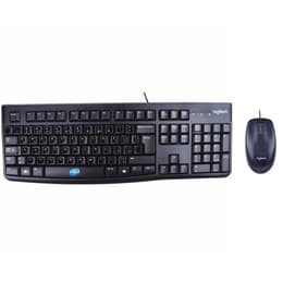 Clavier Logitech QWERTY Arabe MK120 wired mouse and keyboard kit with preapplied layout stickers