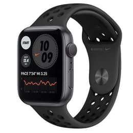 Apple Watch (Series 6) 2020 GPS + Cellular 44 mm - Aluminium Gris sidéral - Bracelet sport Nike Noir