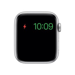 Apple Watch (Series 5) 2019 GPS + Cellular 44 mm - Aluminium Argent - Bracelet sport Noir