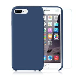 Coque iPhone 7 Plus/8 Plus et 2 écrans de protection - Silicone - Bleu cobalt