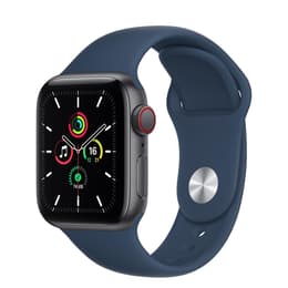 Apple Watch (Series 5) 2019 GPS + Cellular 44 mm - Acier inoxydable Gris sidéral - Bracelet sport Bleu