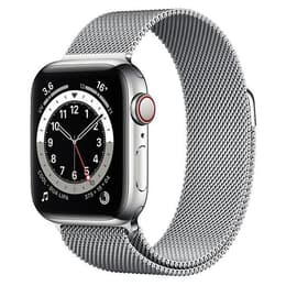 Apple Watch (Series 6) 2020 GPS + Cellular 40 mm - Titane Argent - Bracelet milanais Argent