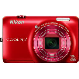 Compact Coolpix S6300 - Rouge + Nikon Nikkor 10x Wide Optical Zoom ED VR 25-250mm f/3.2-5.8 f/3.2-5.8