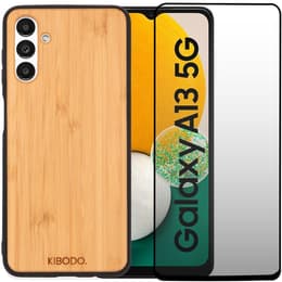 Coque Galaxy A13 5G et écran de protection - Bois - Noir