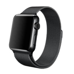Apple Watch (Series 1) 42 mm - Acier inoxydable Gris sidéral - Milanais Noir