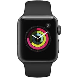 Apple Watch (Series 3) 2017 GPS 42 mm - Aluminium Gris - Bracelet sport Noir